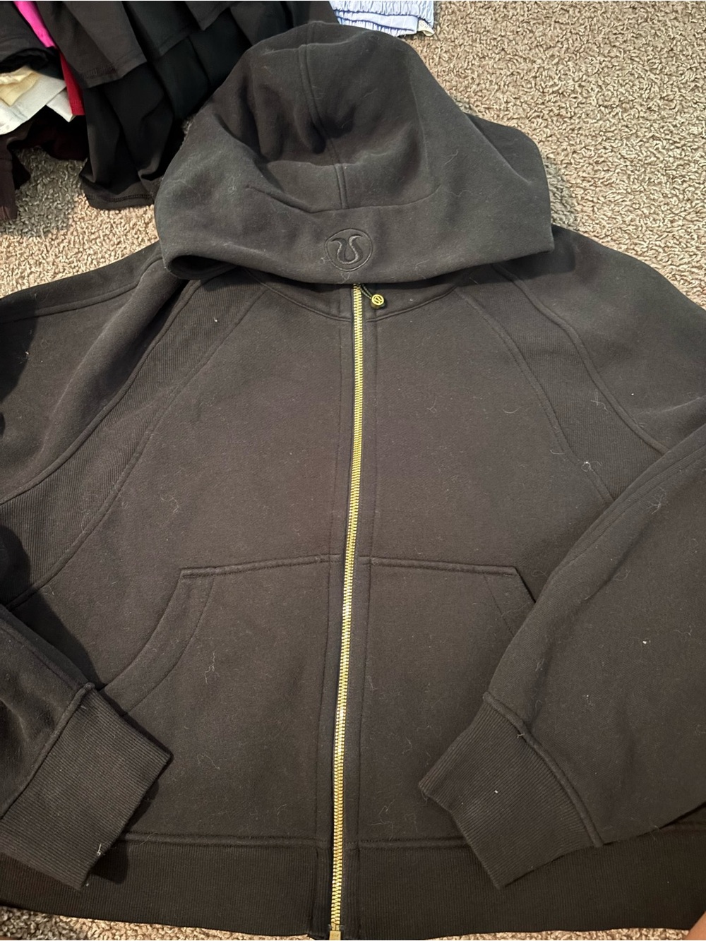 lululemon athletica Black Zip-Up Hoodie with Gold Zipper